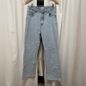 Princess Polly Light Blue Flare Jeans